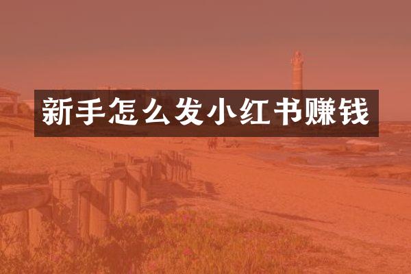 新手怎么发小红书赚钱