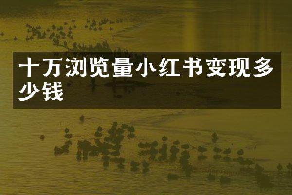 十万浏览量小红书变现多少钱