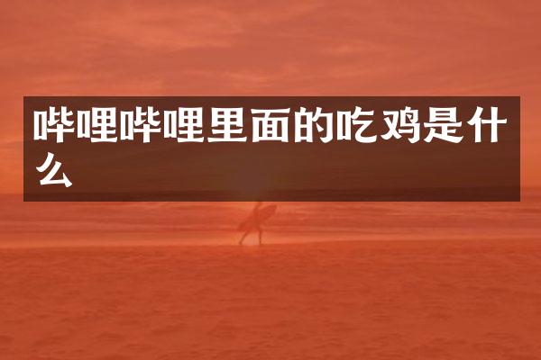 哔哩哔哩里面的吃鸡是什么