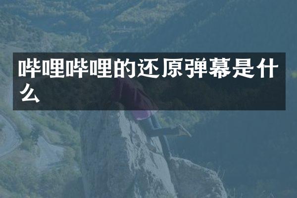 哔哩哔哩的还原弹幕是什么