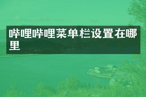 哔哩哔哩菜单栏设置在哪里