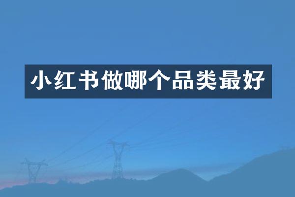 小红书做哪个品类最好