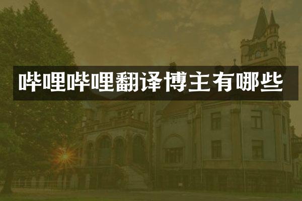 哔哩哔哩翻译博主有哪些