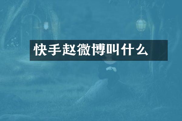 快手赵玥微博叫什么
