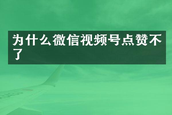 为什么微信视频号点赞不了