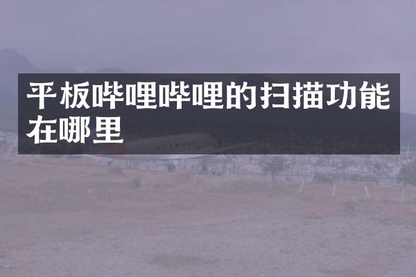 平板哔哩哔哩的扫描功能在哪里