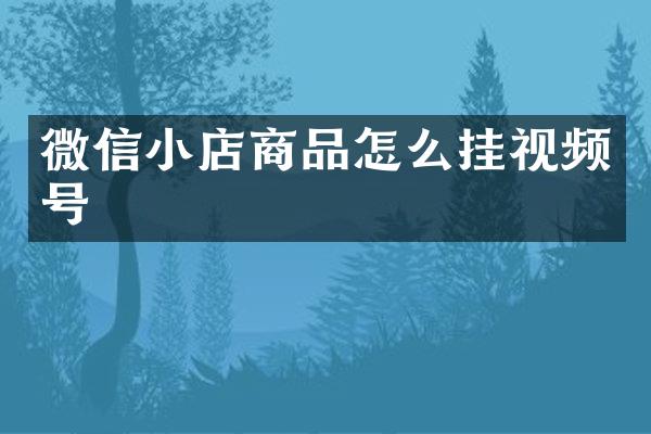 微信小店商品怎么挂视频号