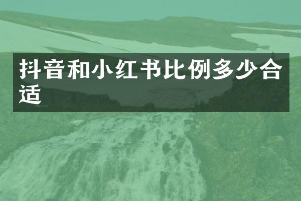 抖音和小红书比例多少合适