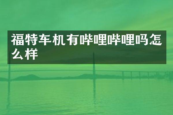 福特车机有哔哩哔哩吗怎么样