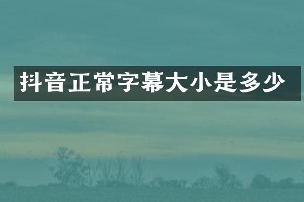 抖音正常字幕大小是多少