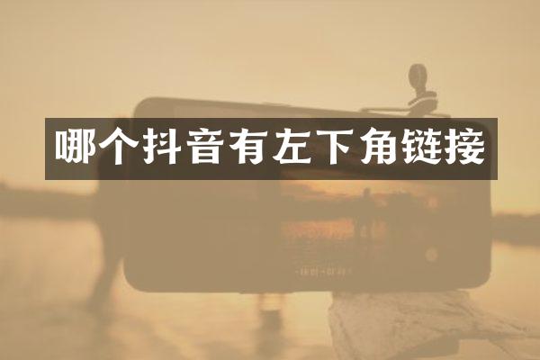 哪个抖音有左下角链接