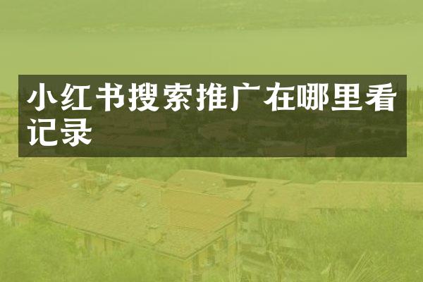 小红书搜索推广在哪里看记录