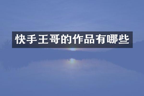快手王哥的作品有哪些