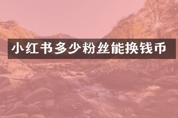 小红书多少粉丝能换钱币