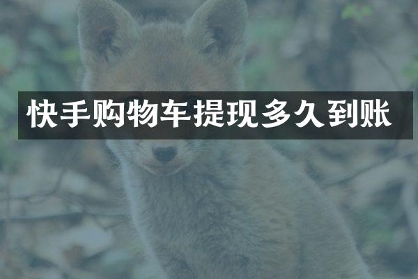 快手购物车提现多久到账