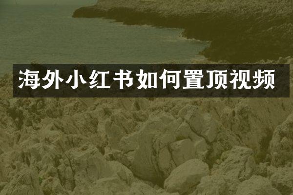 海外小红书如何置顶视频