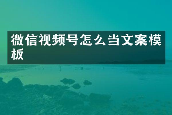 微信视频号怎么当文案模板