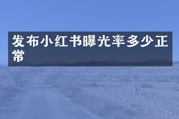 发布小红书曝光率多少正常