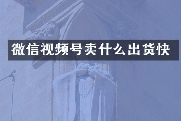 微信视频号卖什么出货快