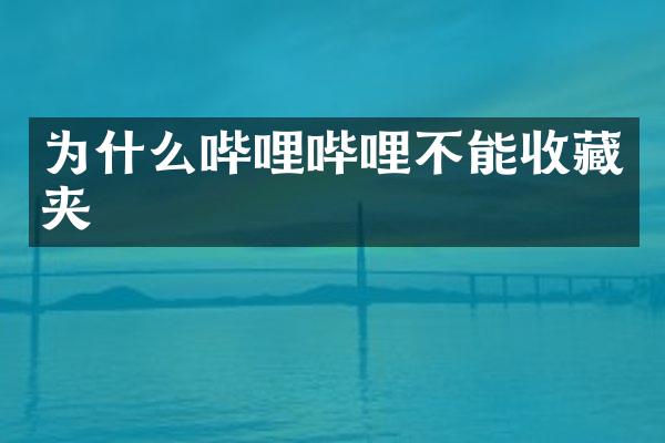 为什么哔哩哔哩不能收藏夹
