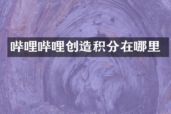 哔哩哔哩创造积分在哪里