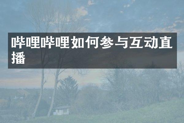 哔哩哔哩如何参与互动直播