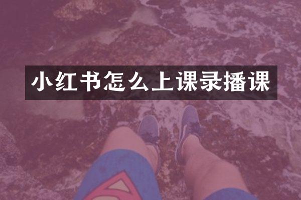 小红书怎么上课录播课