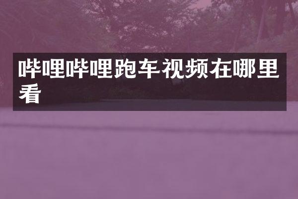 哔哩哔哩跑车视频在哪里看