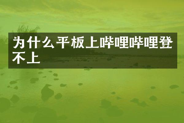 为什么平板上哔哩哔哩登不上