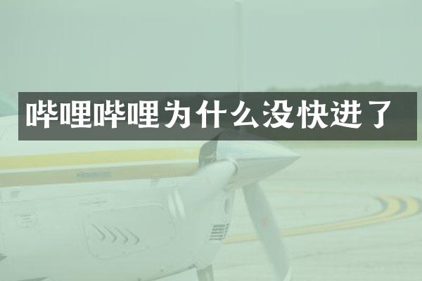 哔哩哔哩为什么没快进了