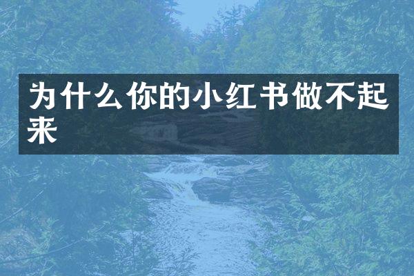 为什么你的小红书做不起来