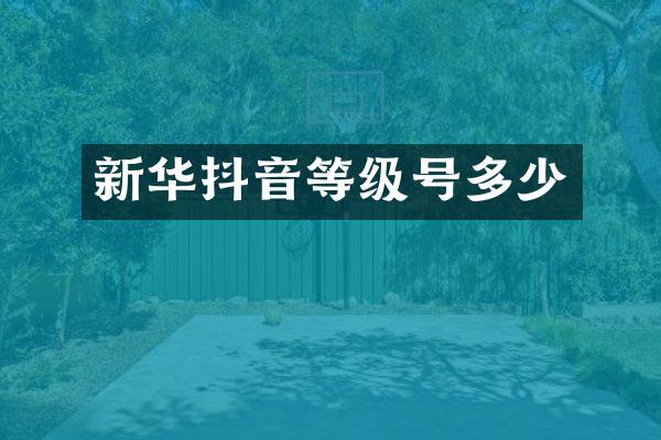 新华抖音等级号多少