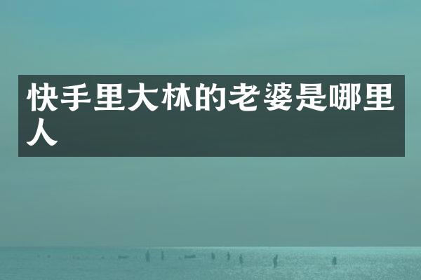 快手里大林的老婆是哪里人