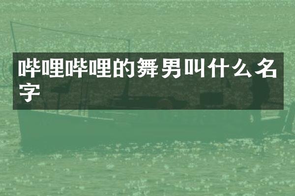 哔哩哔哩的舞男叫什么名字