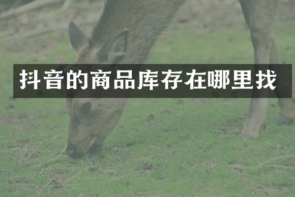 抖音的商品库存在哪里找