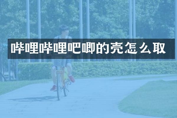 哔哩哔哩吧唧的壳怎么取