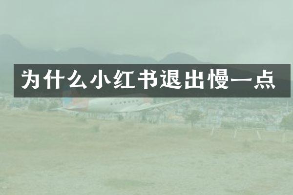 为什么小红书退出慢一点