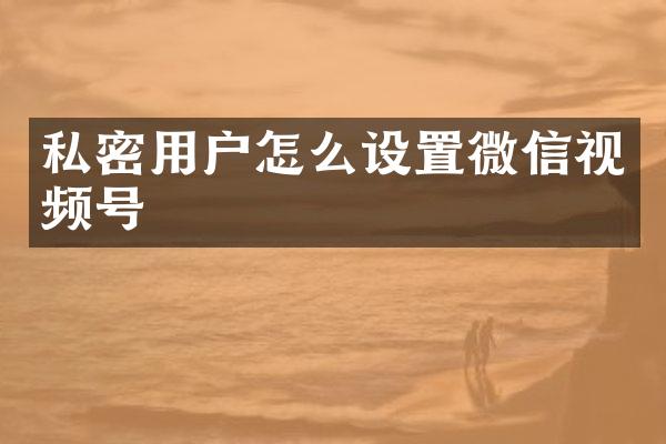 私密用户怎么设置微信视频号