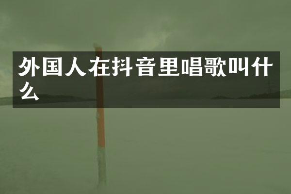外国人在抖音里唱歌叫什么