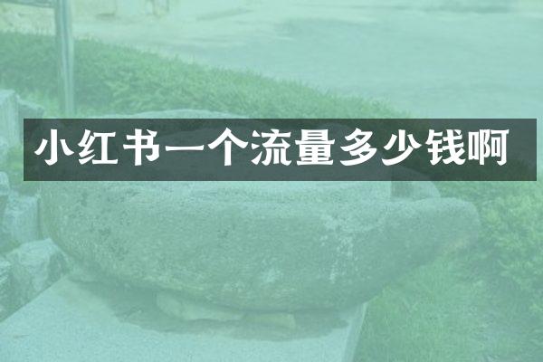 小红书一个流量多少钱啊