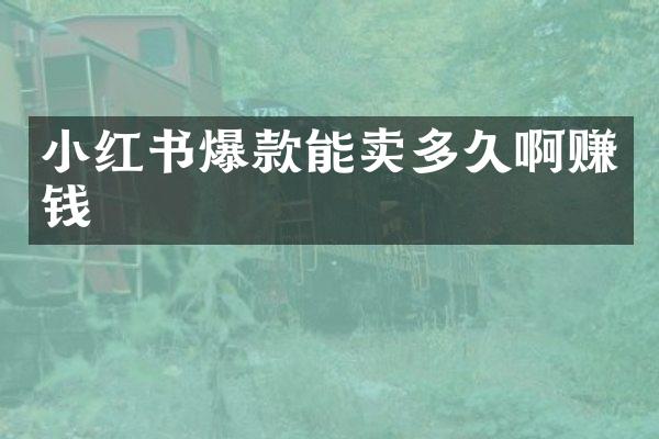 小红书爆款能卖多久啊赚钱