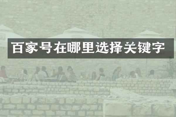 百家号在哪里选择关键字