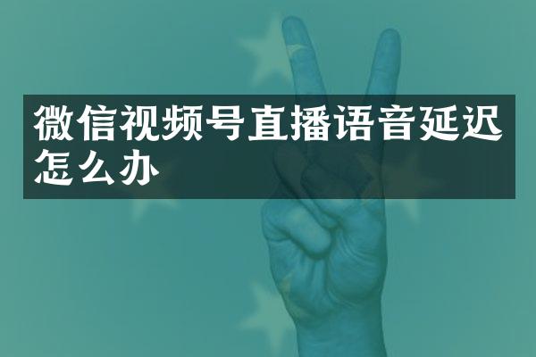 微信视频号直播语音延迟怎么办