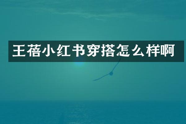 王蓓小红书穿搭怎么样啊