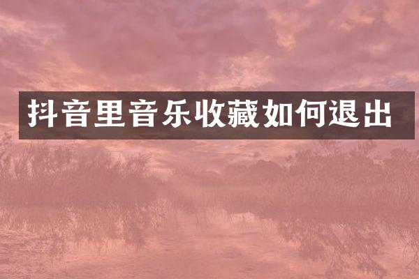 抖音里音乐收藏如何退出