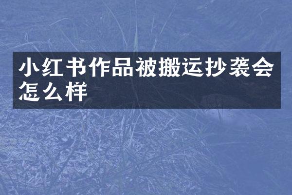 小红书作品被搬运抄袭会怎么样