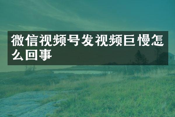 微信视频号发视频巨慢怎么回事