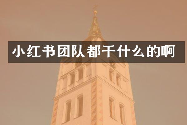 小红书团队都干什么的啊