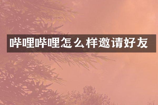 哔哩哔哩怎么样邀请好友
