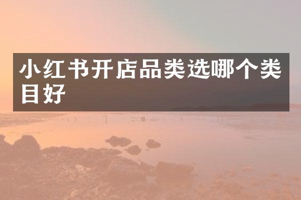 小红书开店品类选哪个类目好